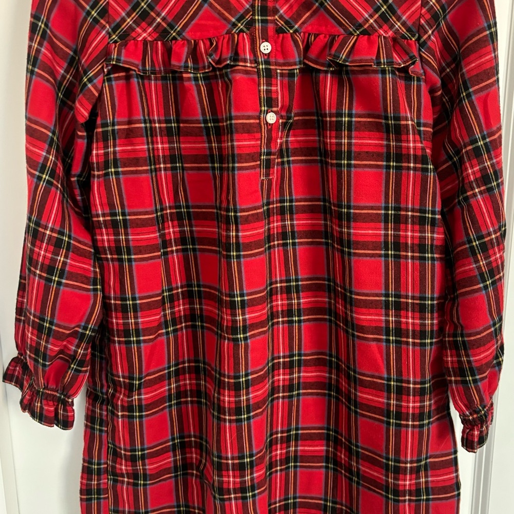 Crewcuts JCrew Red Plaid Christmas Pajamas Nightgown Girls Size L 10-11